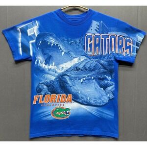 University Florida Shirt Mens Small Blue Fighting Gators UF All Over Print Tee